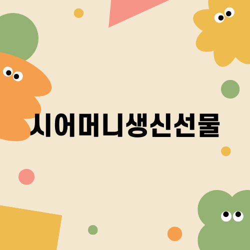 어머니 생신선물 추천 시어머니 생신선물