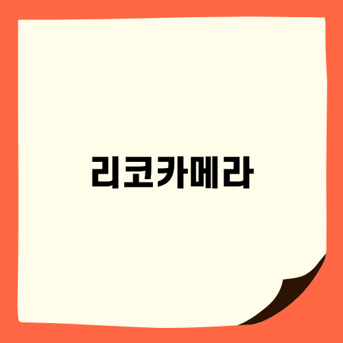 리코카메라와 함께하는 브이로그 입문